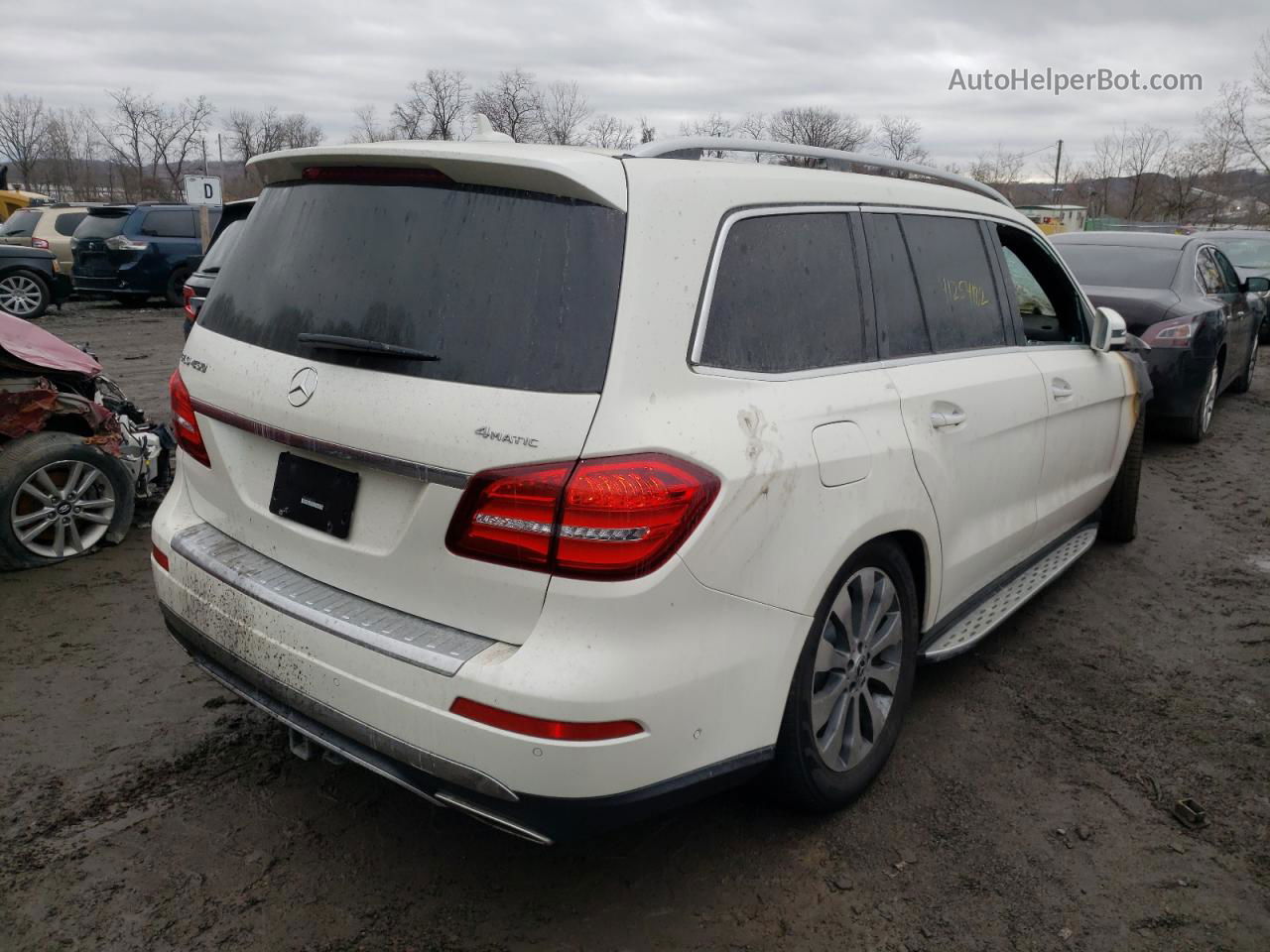 2019 Mercedes-benz Gls 450 4matic Белый vin: 4JGDF6EE9KB221428