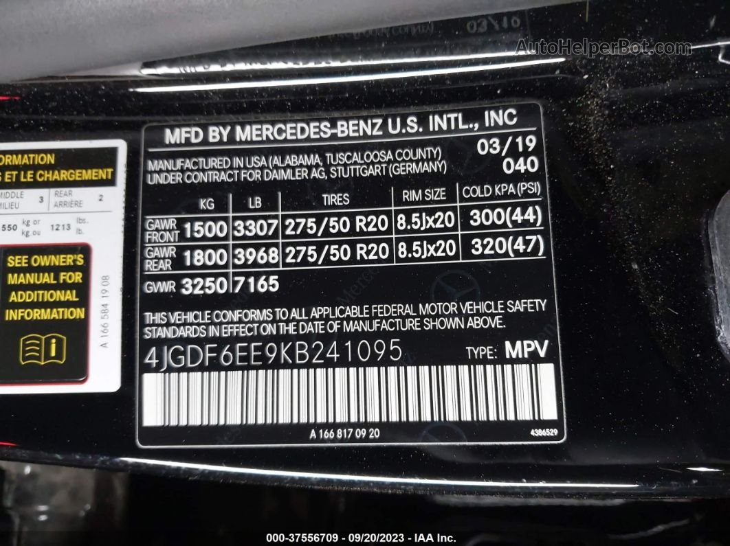 2019 Mercedes-benz Gls Gls 450 Black vin: 4JGDF6EE9KB241095