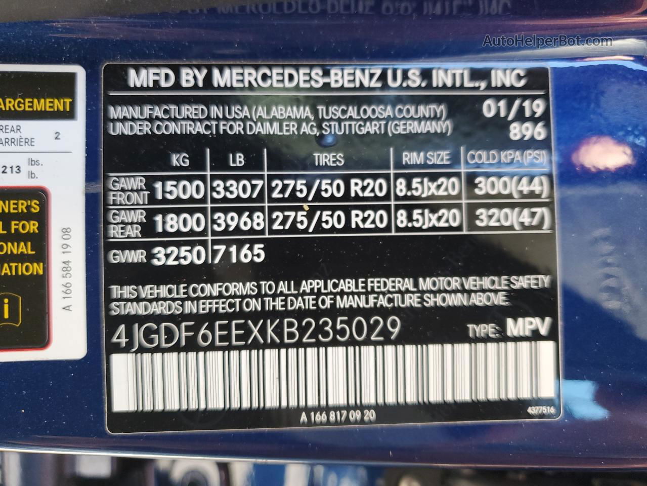 2019 Mercedes-benz Gls 450 4matic Синий vin: 4JGDF6EEXKB235029