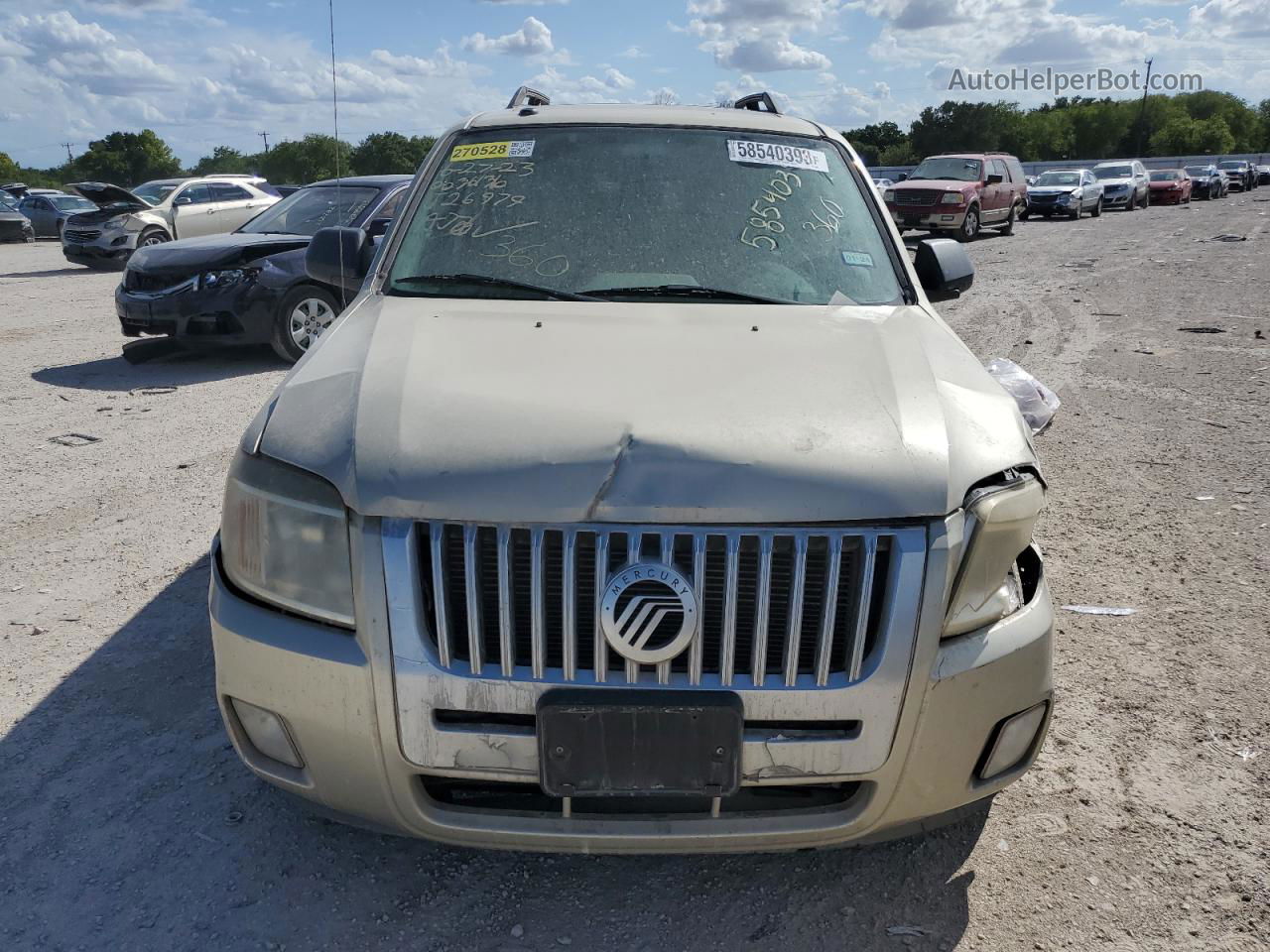 2010 Mercury Mariner  Желто-коричневый vin: 4M2CN8B72AKJ26979