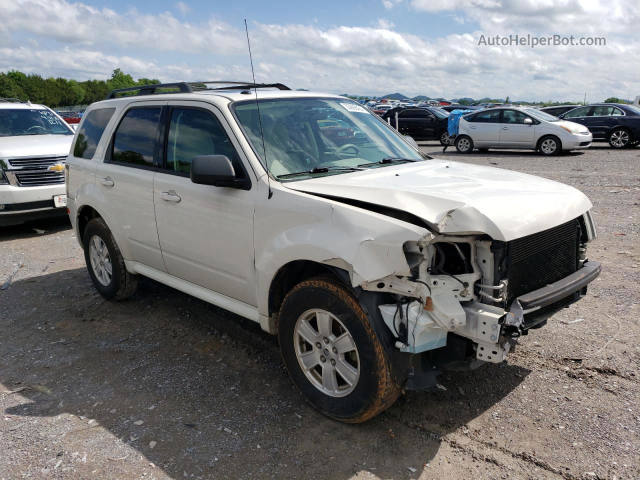 2010 Mercury Mariner  White vin: 4M2CN8BG8AKJ07045