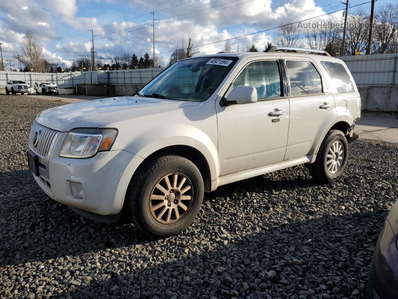 2010 Mercury Mariner Premier White vin: 4M2CN8H70AKJ19407