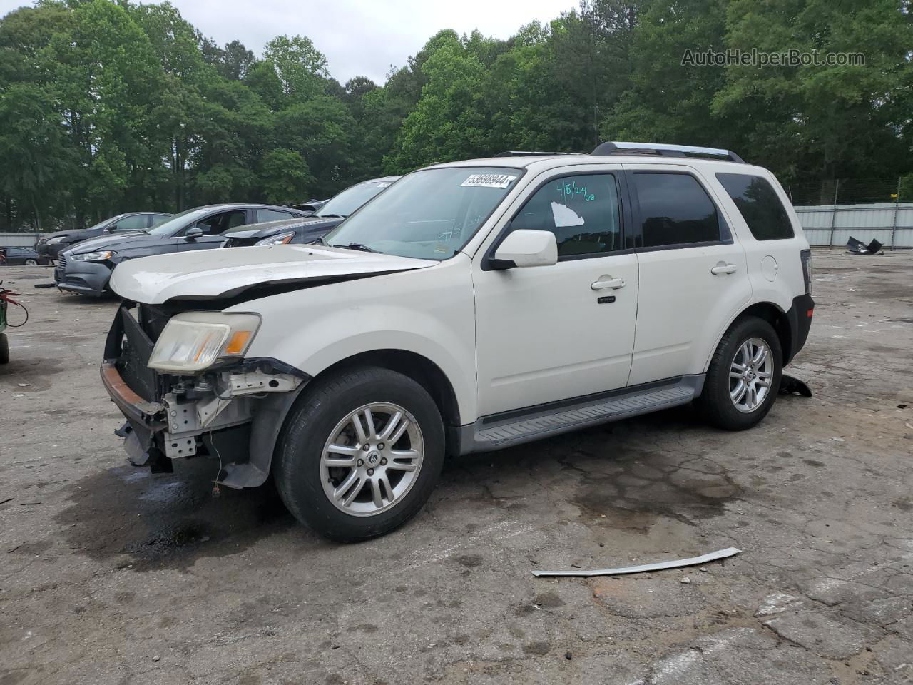 2010 Mercury Mariner Premier White vin: 4M2CN8HG8AKJ09398