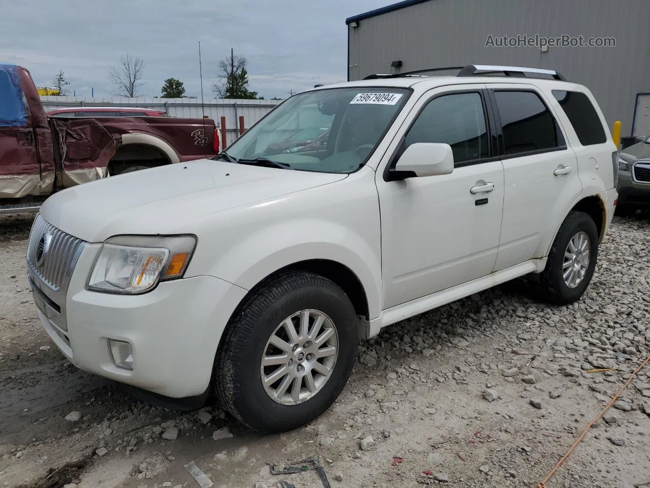 2010 Mercury Mariner Premier White vin: 4M2CN9HGXAKJ28248