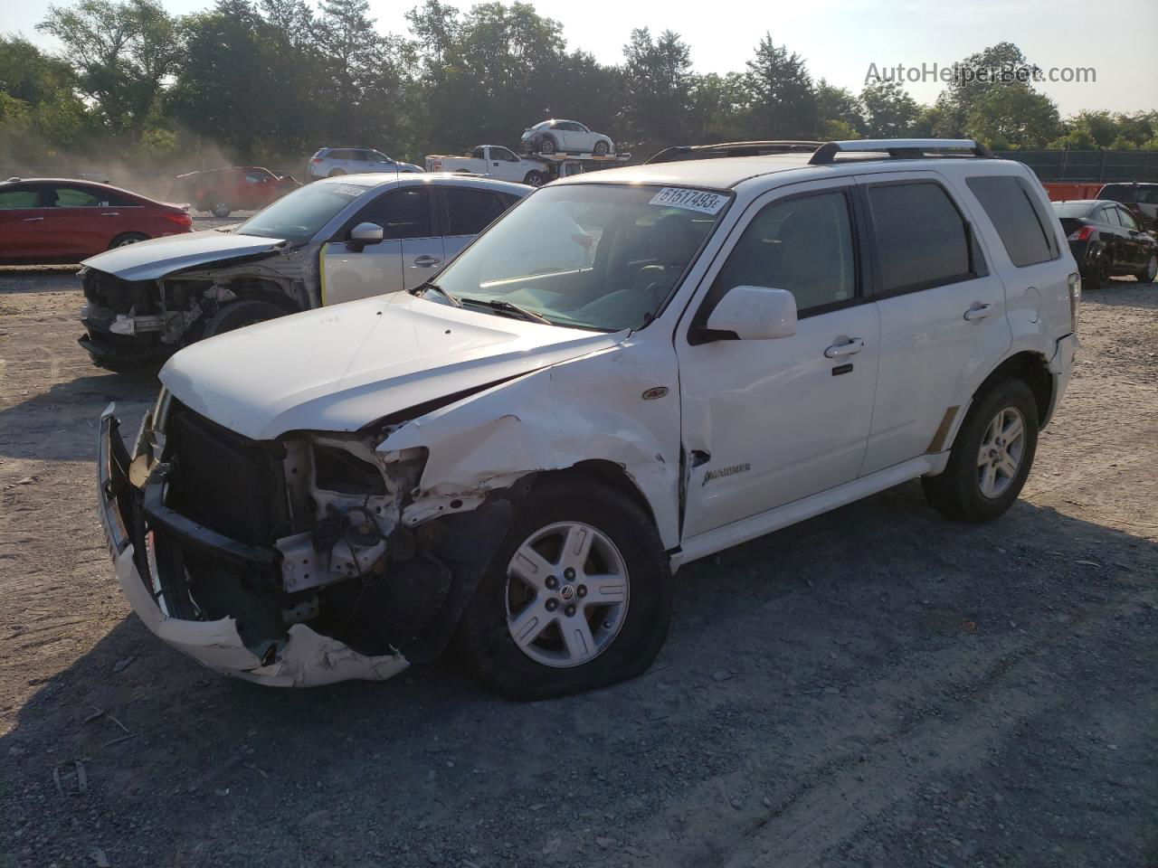 2008 Mercury Mariner Hev White vin: 4M2CU29H98KJ47594