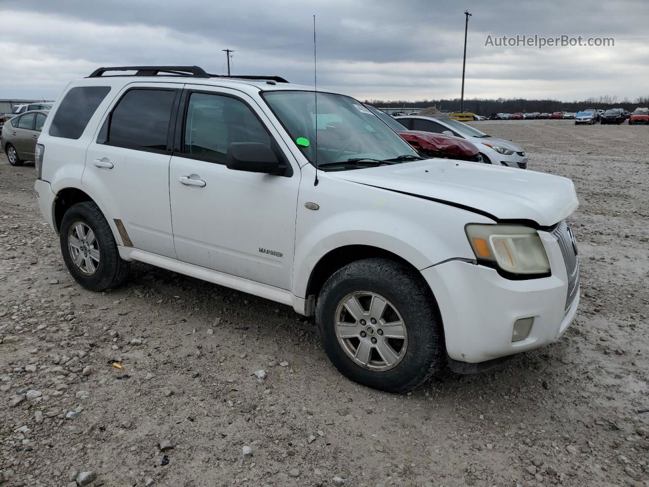 2008 Mercury Mariner  White vin: 4M2CU81128KJ17404