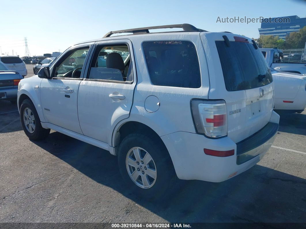 2008 Mercury Mariner V6 White vin: 4M2CU81128KJ43873