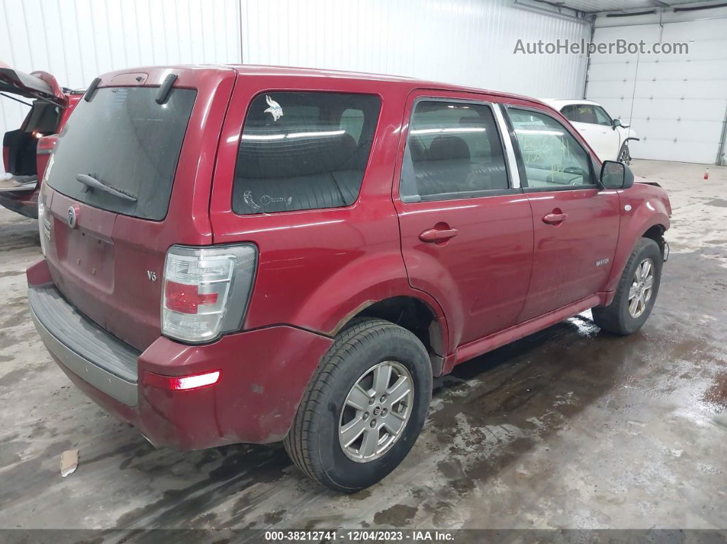 2008 Mercury Mariner V6 Red vin: 4M2CU81168KJ07278