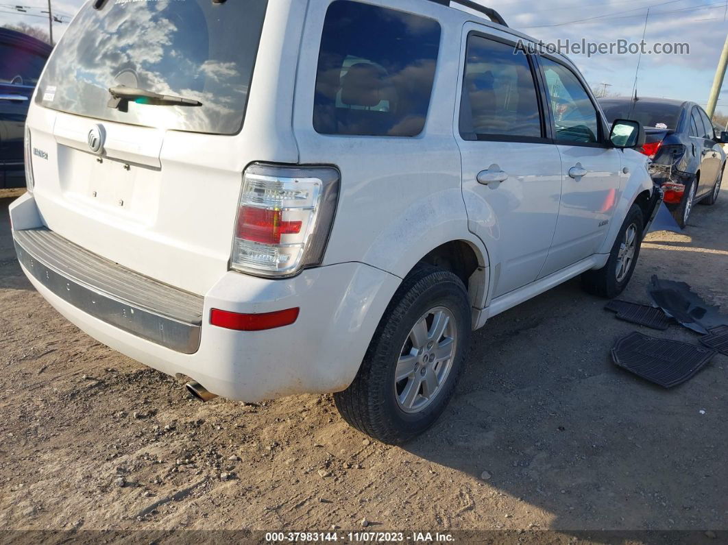 2008 Mercury Mariner I4 White vin: 4M2CU81Z68KJ49312