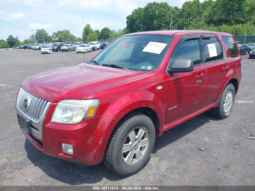 2008 Mercury Mariner I4 Red vin: 4M2CU81Z88KJ50767