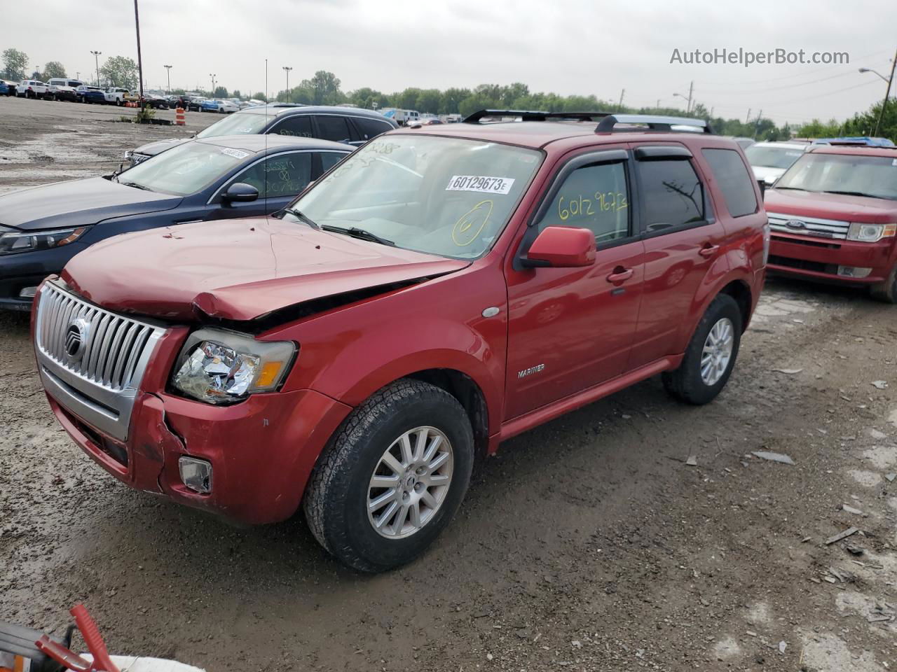 2008 Mercury Mariner Premier Red vin: 4M2CU87118KJ34430