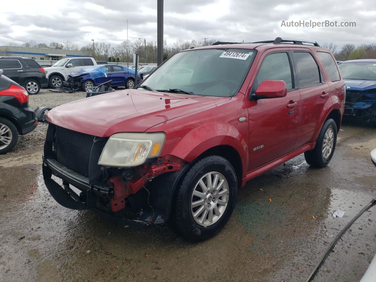 2008 Mercury Mariner Premier Red vin: 4M2CU87128KJ45453