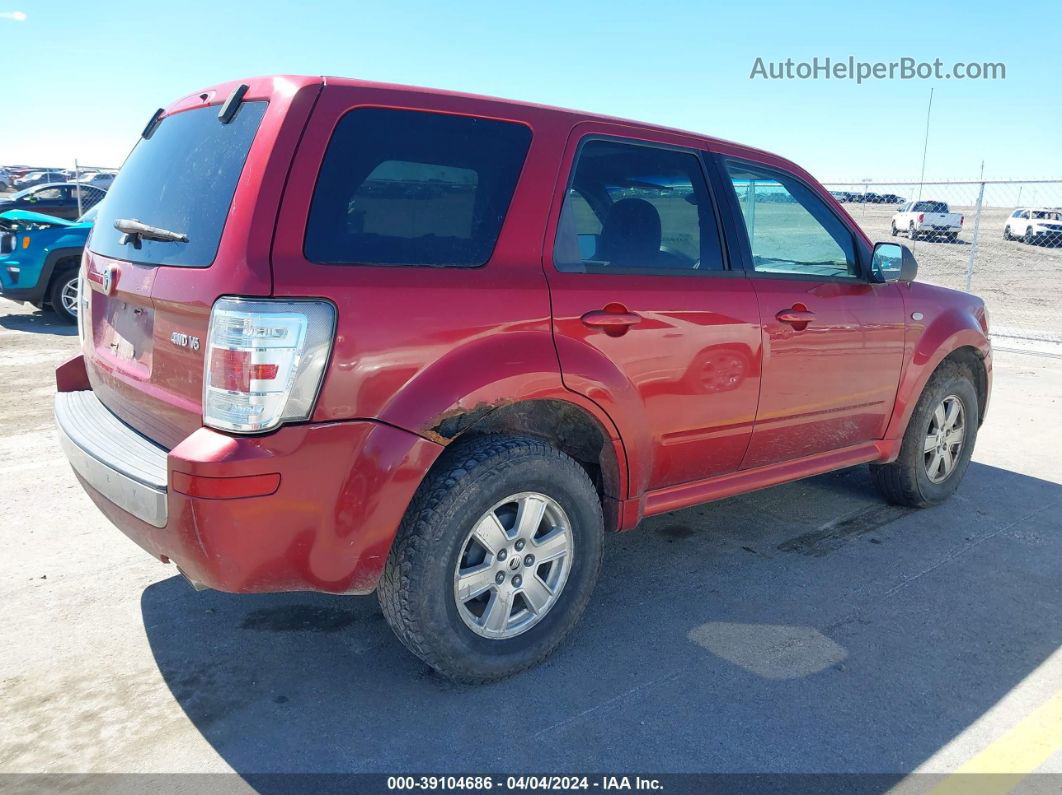 2008 Mercury Mariner V6 Red vin: 4M2CU91138KJ45279