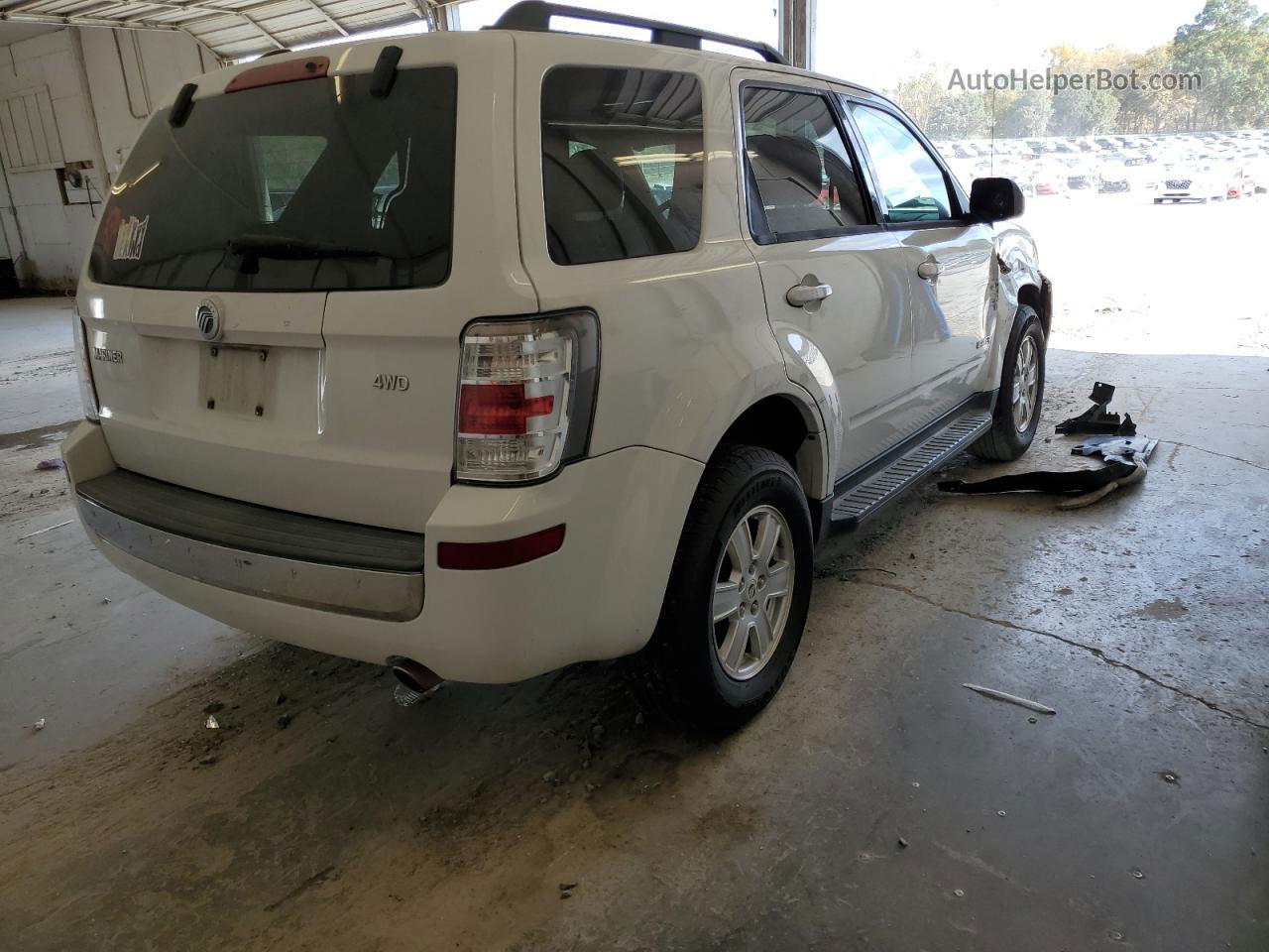 2008 Mercury Mariner  White vin: 4M2CU91ZX8KJ20501