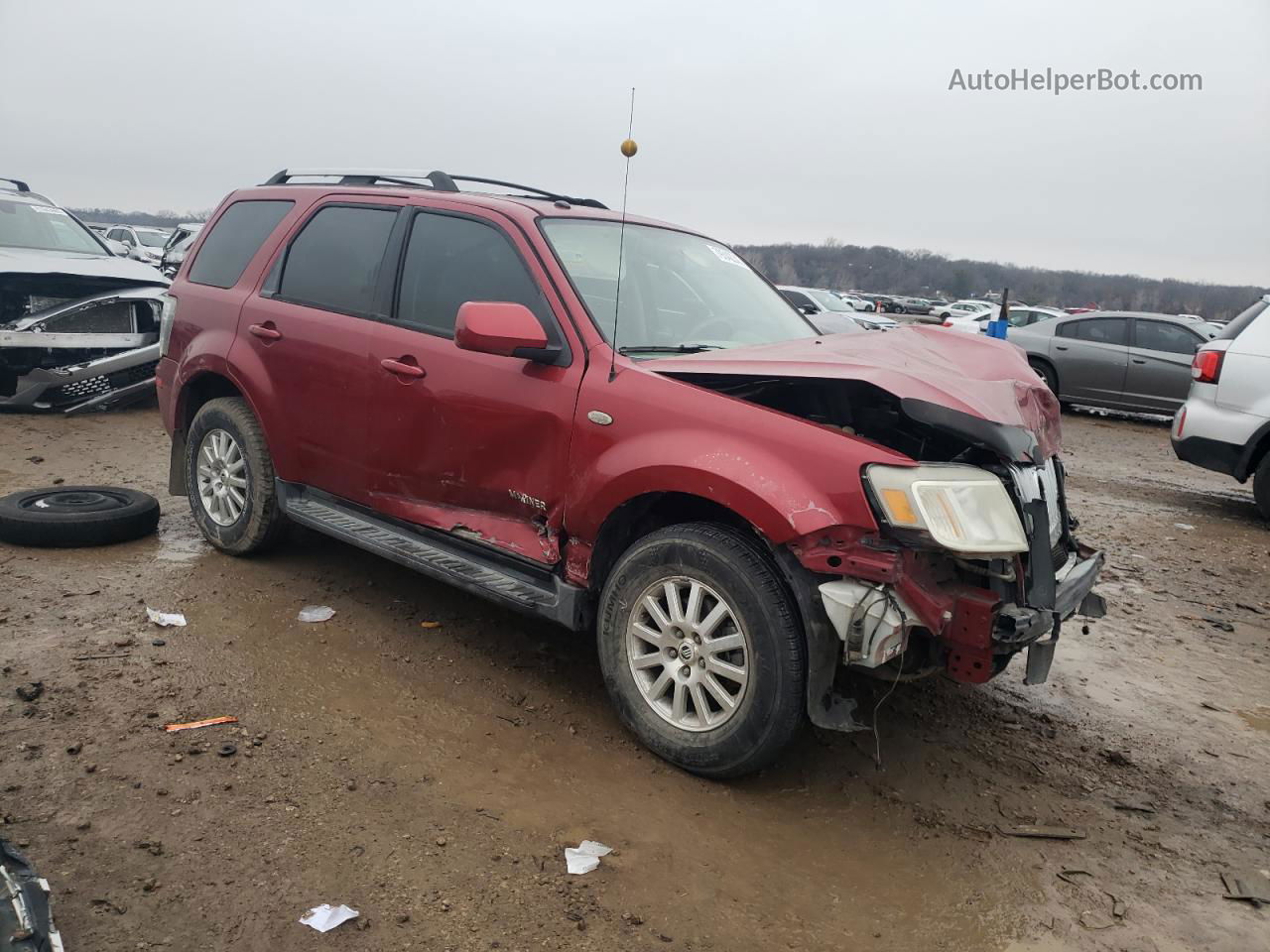 2008 Mercury Mariner Premier Red vin: 4M2CU97118KJ30089