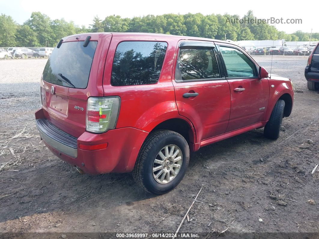 2008 Mercury Mariner Premier Red vin: 4M2CU97128KJ39982