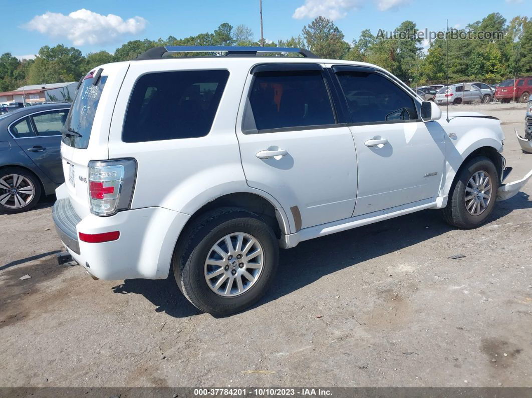 2008 Mercury Mariner Premier White vin: 4M2CU97168KJ07973