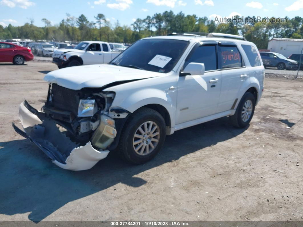 2008 Mercury Mariner Premier White vin: 4M2CU97168KJ07973