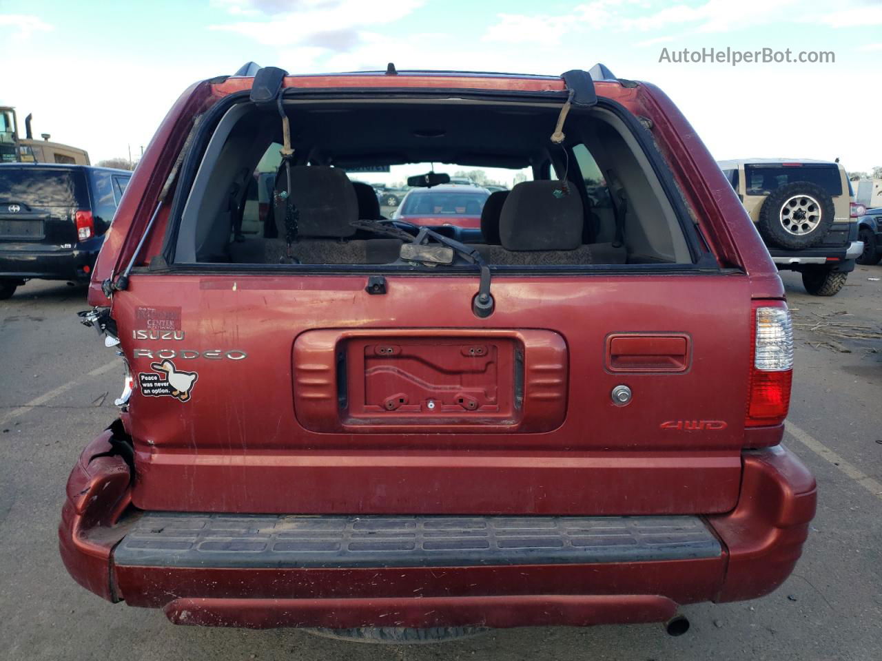 2001 Isuzu Rodeo S Red vin: 4S2DM58W914313588