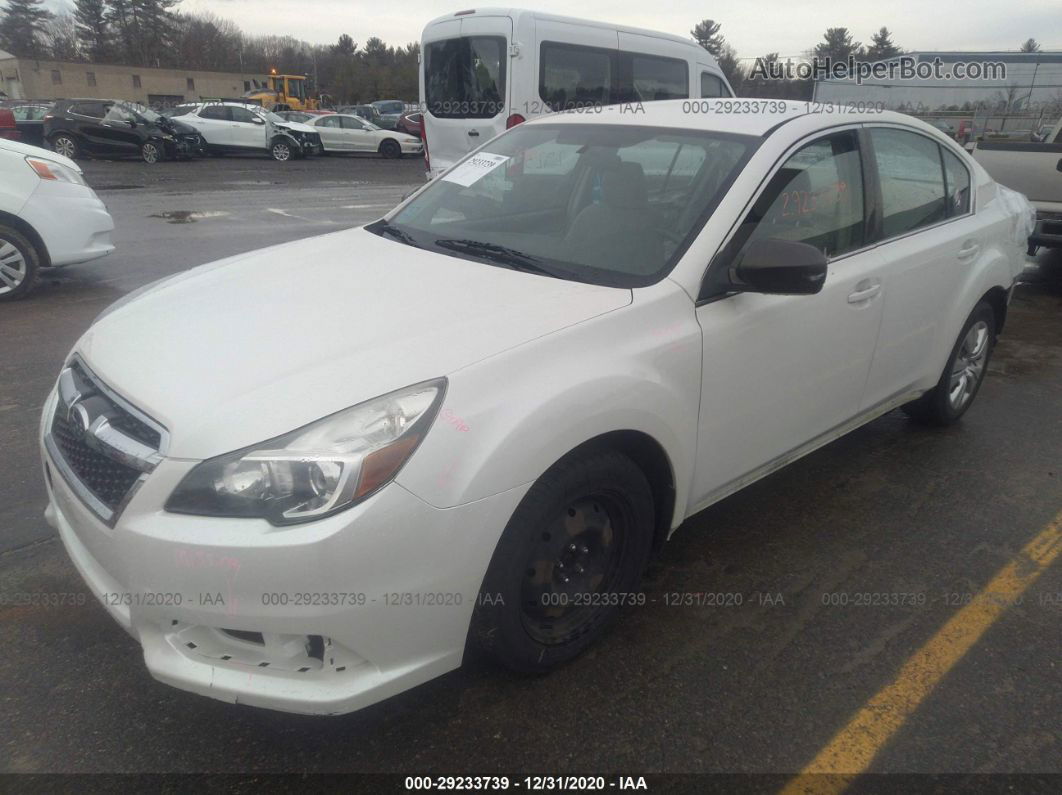 2013 Subaru Legacy 2.5i White vin: 4S3BMAA67D1021658