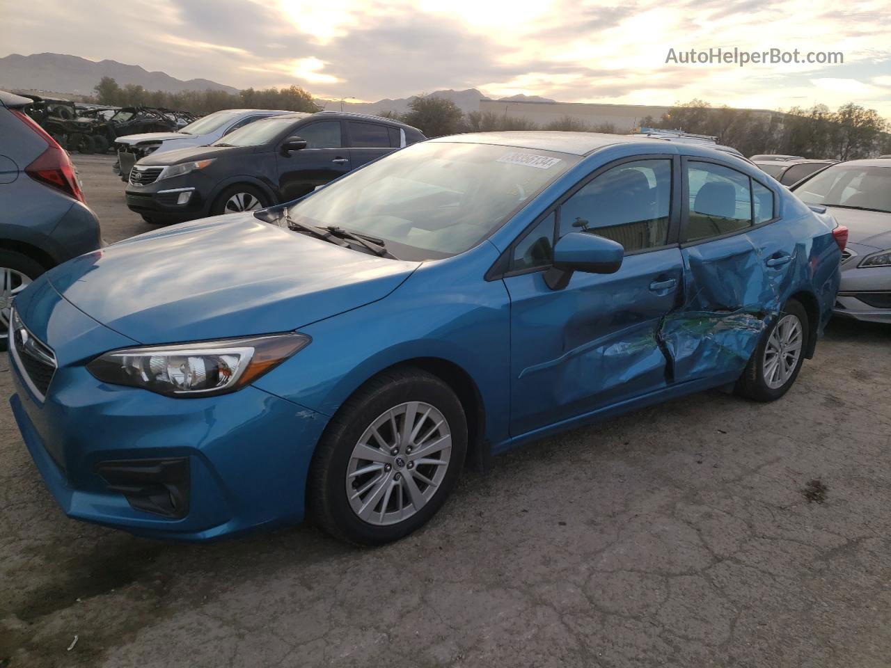 2018 Subaru Impreza Premium Blue vin: 4S3GKAB61J3621098