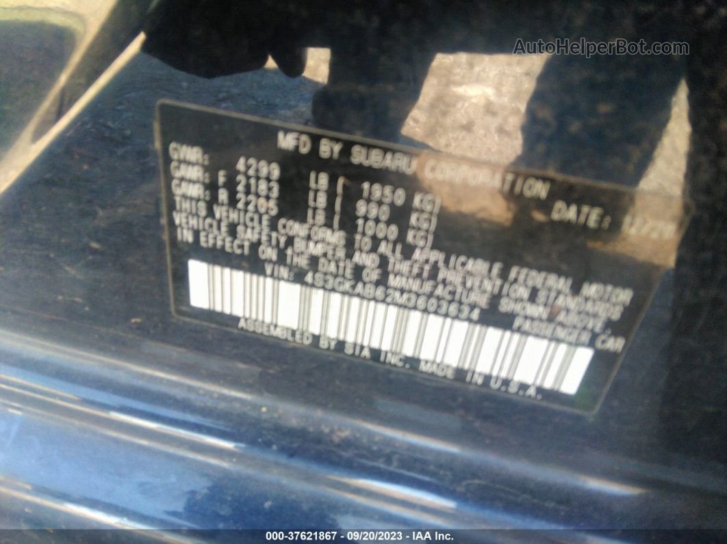 2021 Subaru Impreza   Темно-синий vin: 4S3GKAB62M3603634