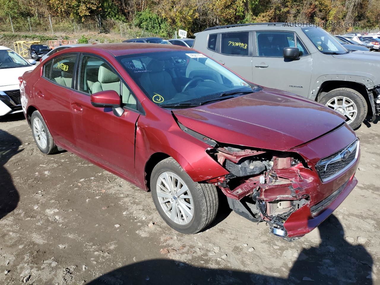 2018 Subaru Impreza Premium Red vin: 4S3GKAB64J3601198