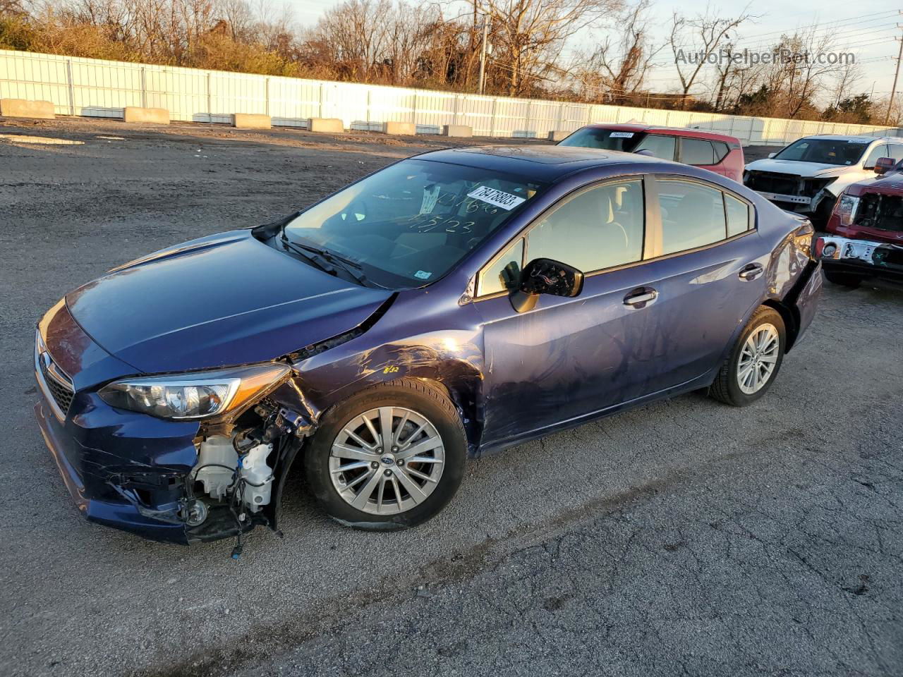 2018 Subaru Impreza Premium Plus Blue vin: 4S3GKAD66J3612510