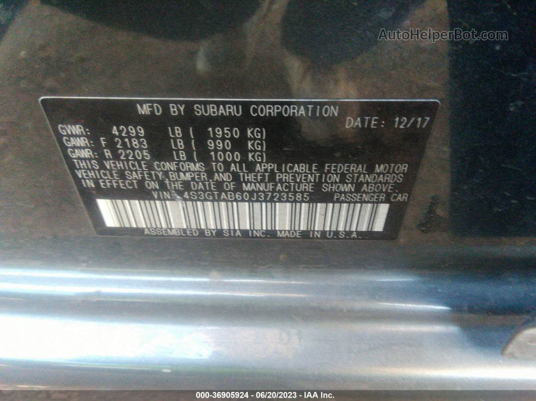 2018 Subaru Impreza Premium Gray vin: 4S3GTAB60J3723585