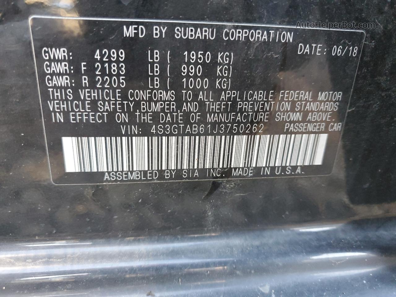2018 Subaru Impreza Premium Черный vin: 4S3GTAB61J3750262