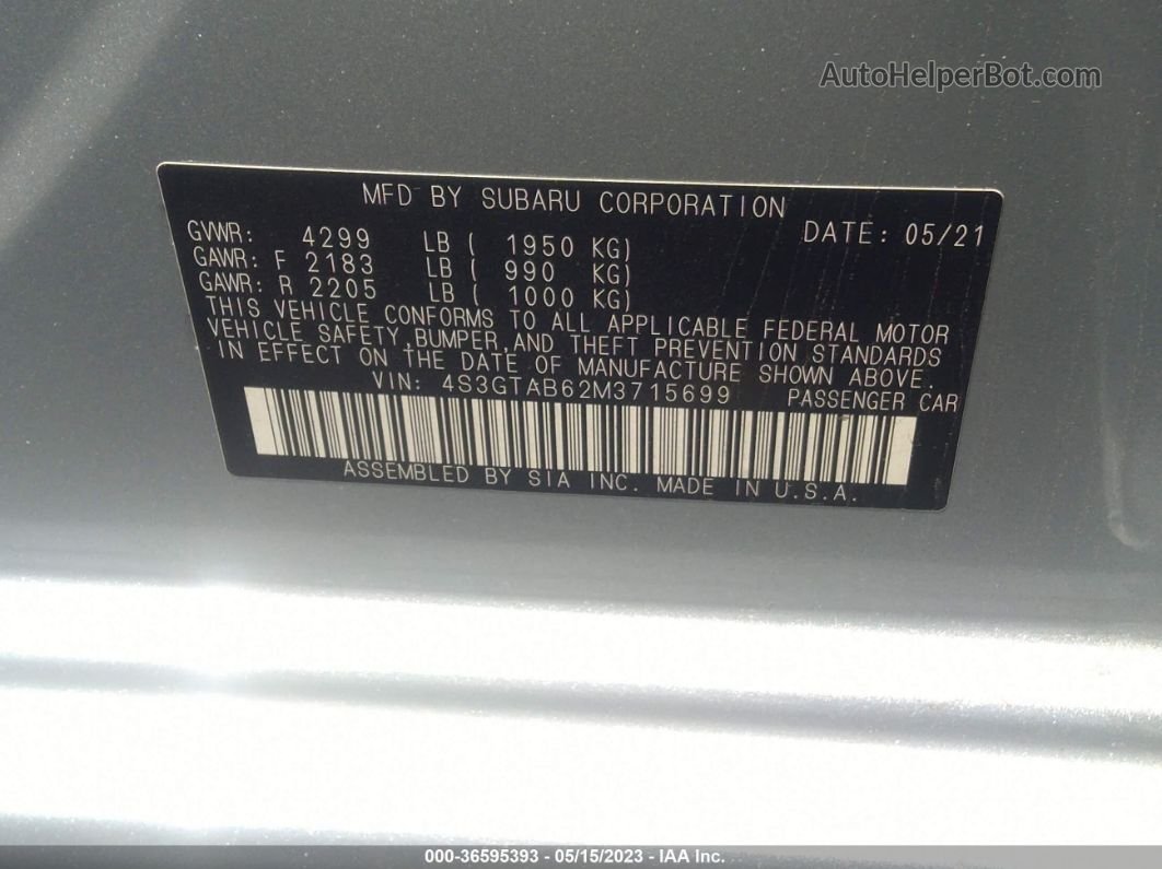 2021 Subaru Impreza   Light Blue vin: 4S3GTAB62M3715699