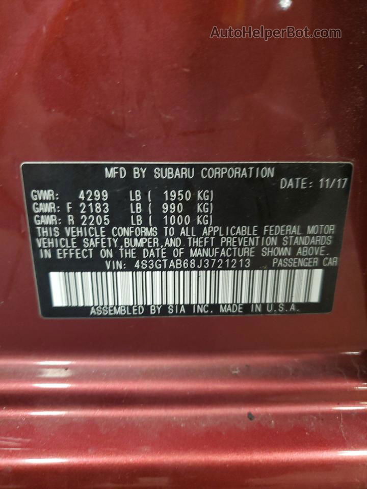 2018 Subaru Impreza Premium Maroon vin: 4S3GTAB68J3721213