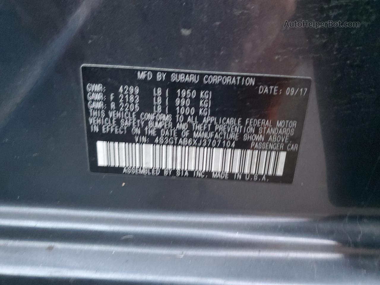 2018 Subaru Impreza Premium Gray vin: 4S3GTAB6XJ3707104