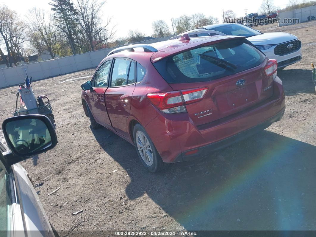 2018 Subaru Impreza 2.0i Premium Red vin: 4S3GTAB6XJ3710388