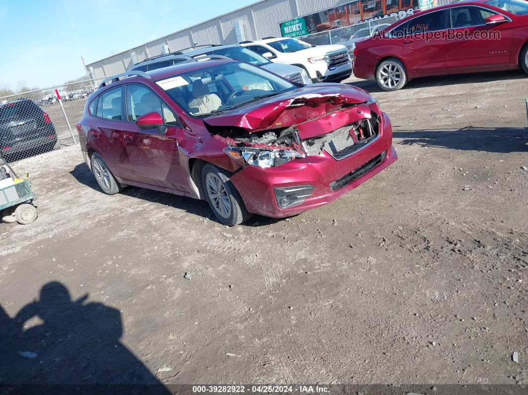 2018 Subaru Impreza 2.0i Premium Red vin: 4S3GTAB6XJ3710388