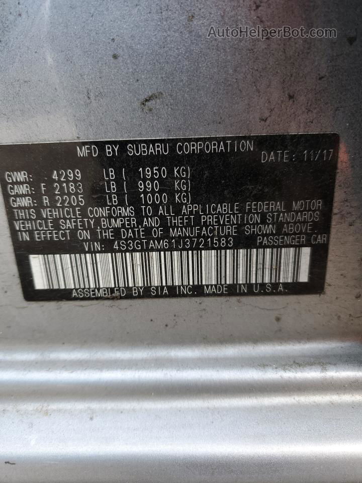 2018 Subaru Impreza Sport Silver vin: 4S3GTAM61J3721583