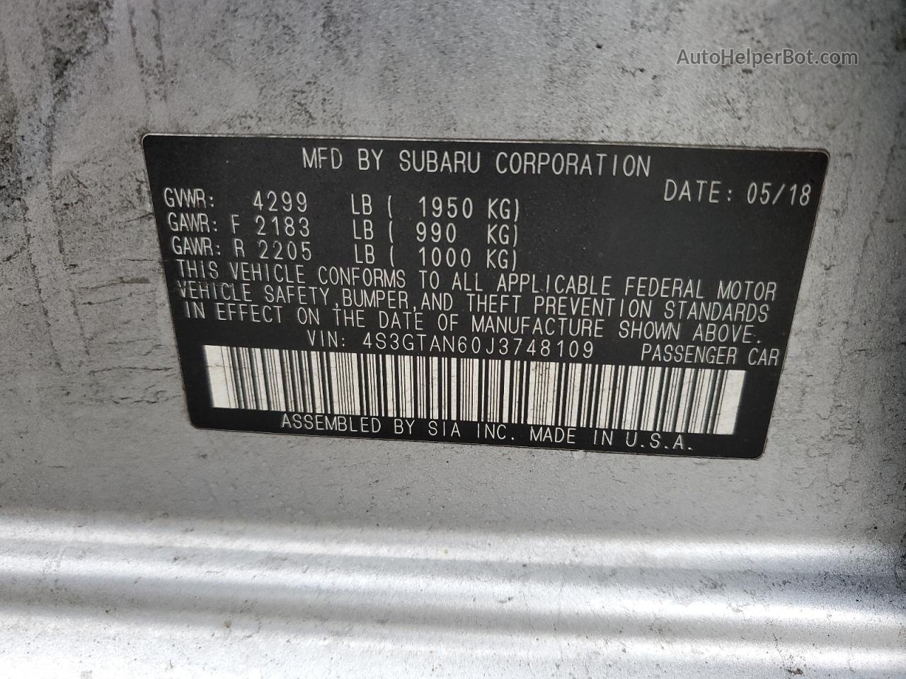 2018 Subaru Impreza Limited Silver vin: 4S3GTAN60J3748109
