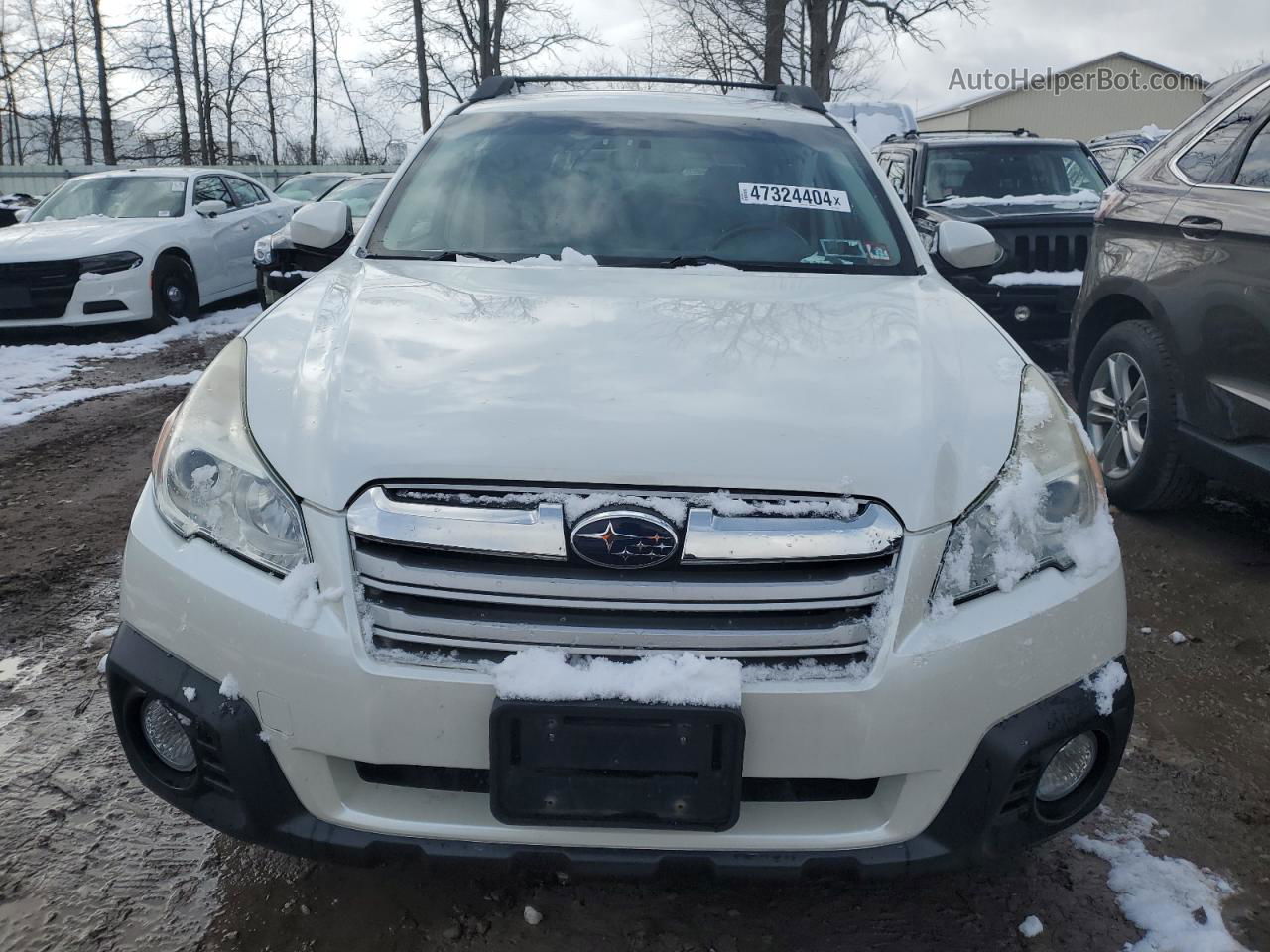 2014 Subaru Outback 2.5i Premium White vin: 4S4BRBCC0E3326561