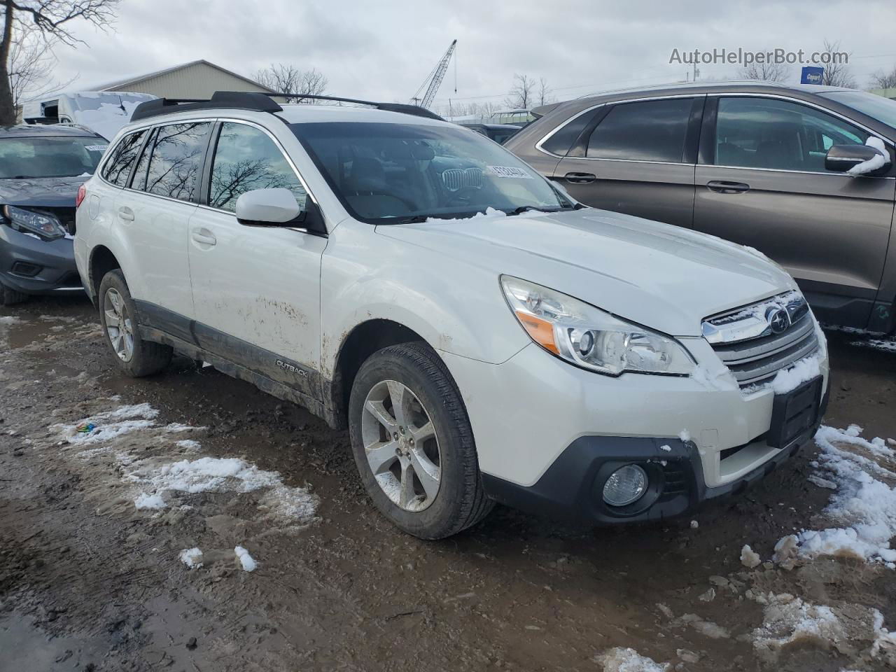 2014 Subaru Outback 2.5i Premium White vin: 4S4BRBCC0E3326561