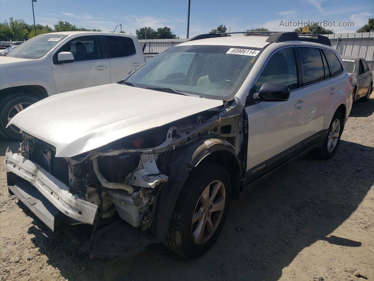 2014 Subaru Outback 2.5i Premium White vin: 4S4BRBCC8E3299674