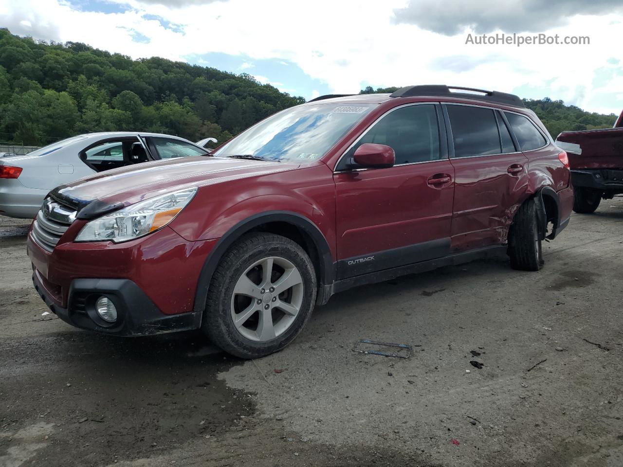 2014 Subaru Outback 2.5i Premium Red vin: 4S4BRBDC5E3306580