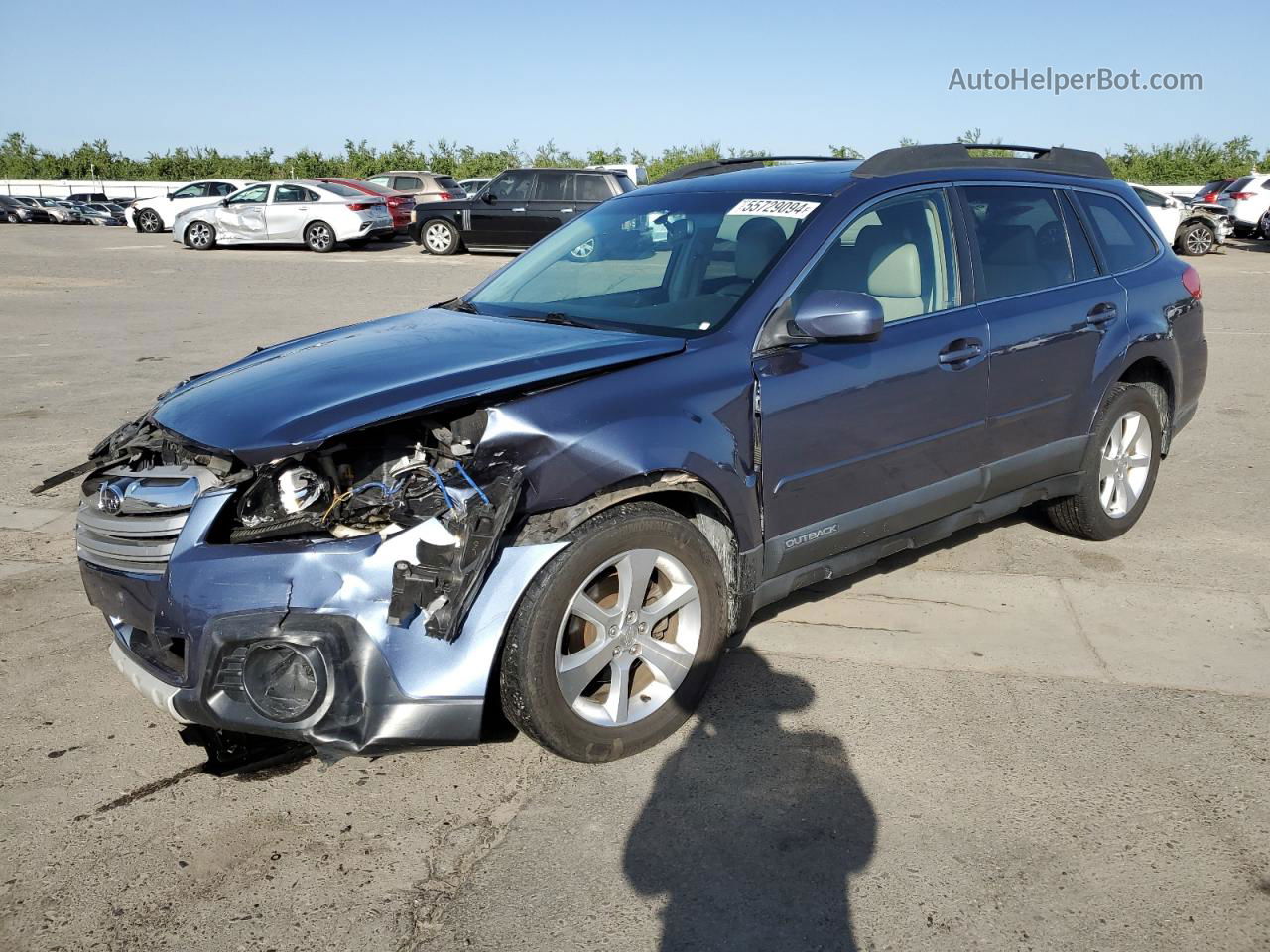 2014 Subaru Outback 2.5i Limited Blue vin: 4S4BRBLC5E3291757