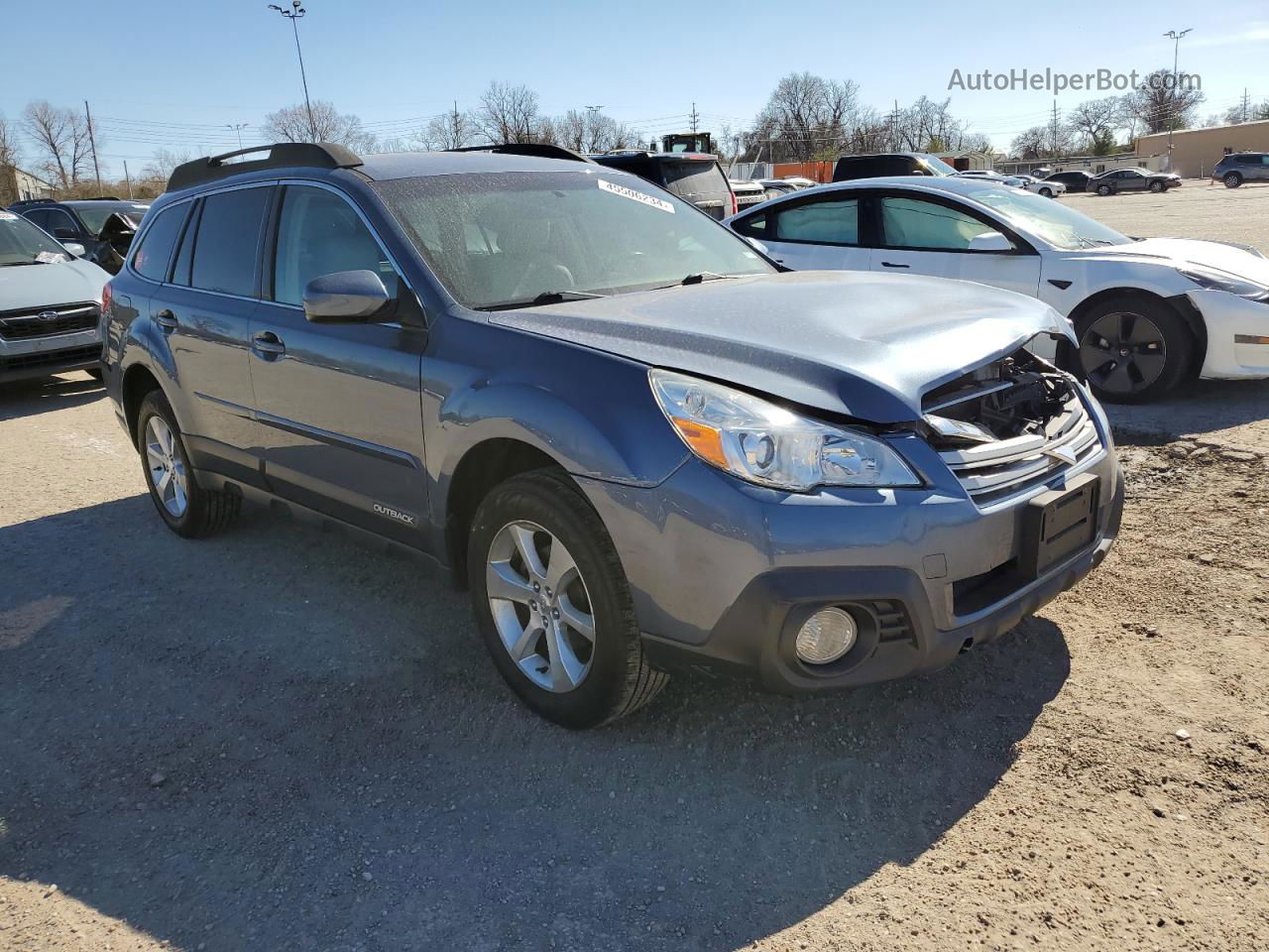 2014 Subaru Outback 2.5i Limited Blue vin: 4S4BRBLCXE3227617