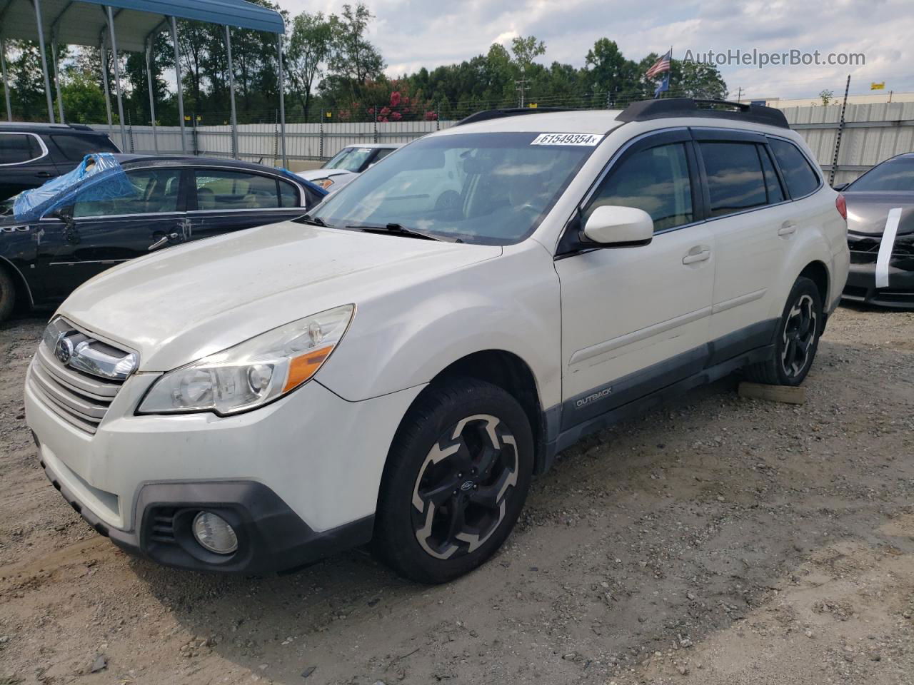 2014 Subaru Outback 2.5i Premium White vin: 4S4BRCCC9E3304144