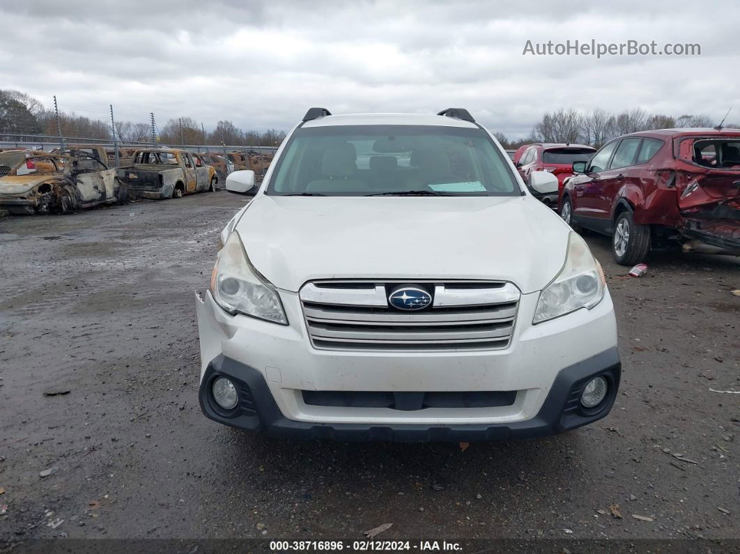 2014 Subaru Outback 2.5i Premium White vin: 4S4BRCCCXE3229180