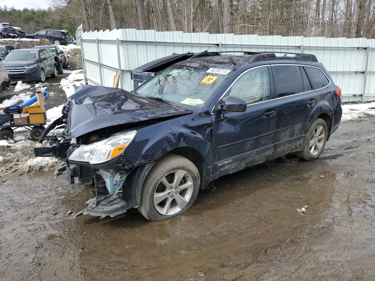 2014 Subaru Outback 2.5i Limited Blue vin: 4S4BRCLC5E3258649