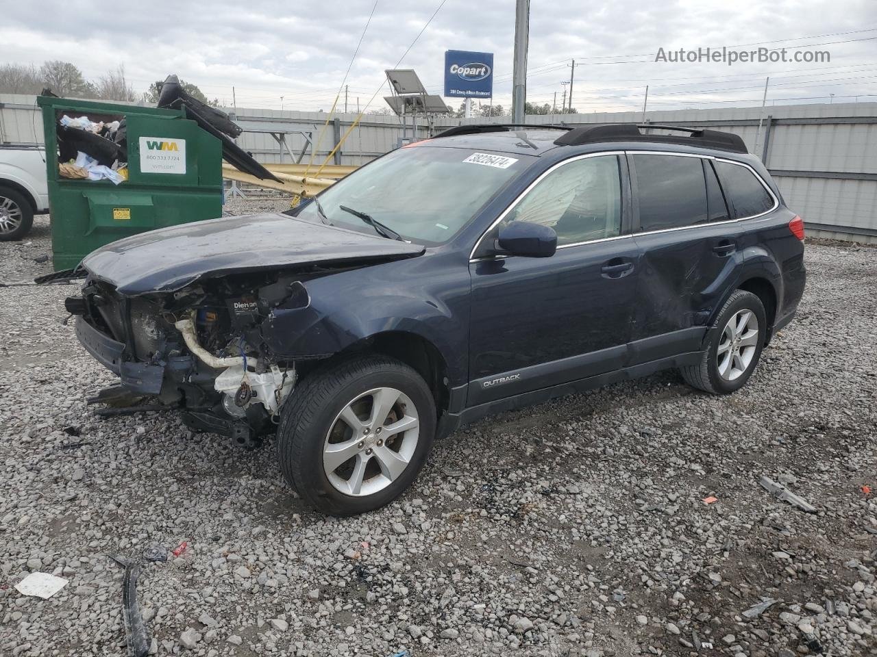 2014 Subaru Outback 2.5i Limited Blue vin: 4S4BRCLC9E3235830