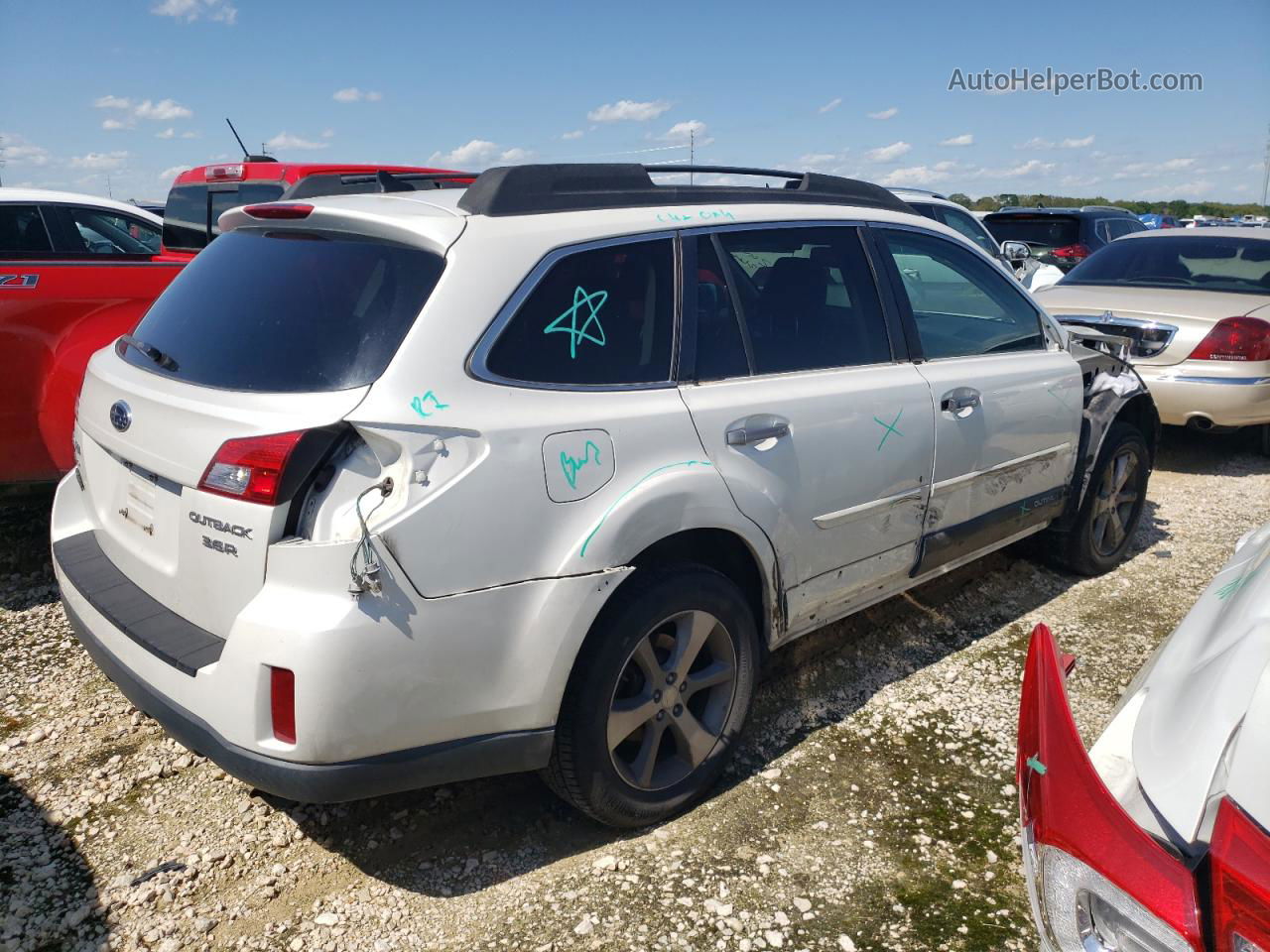 2014 Subaru Outback 3.6r Limited White vin: 4S4BRDPC7E2294266