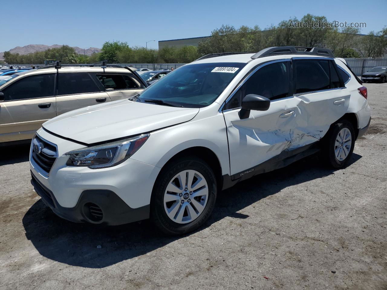 2019 Subaru Outback 2.5i White vin: 4S4BSABC8K3344656