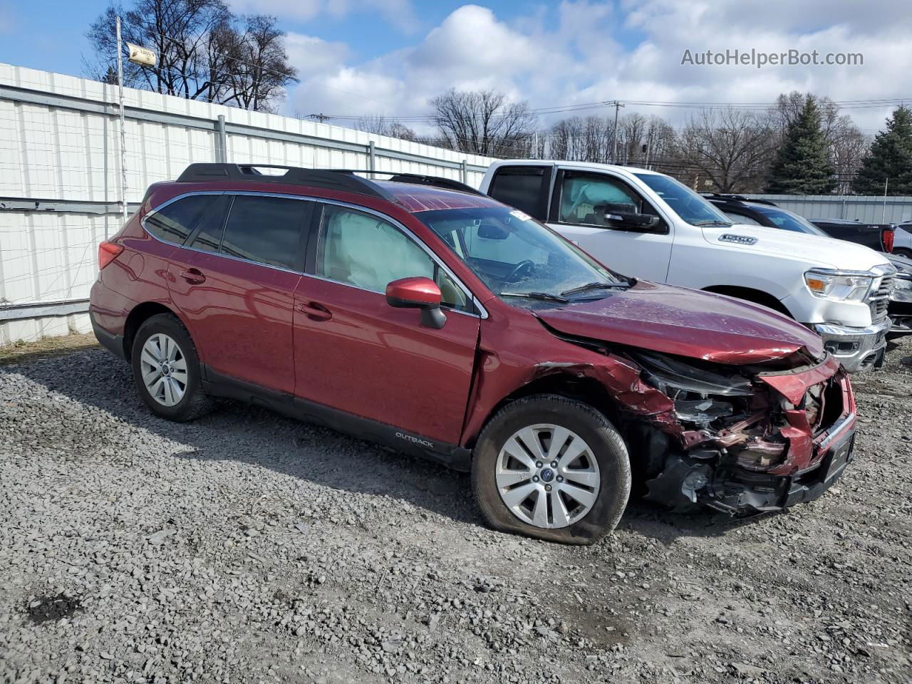 2019 Subaru Outback 2.5i Premium Burgundy vin: 4S4BSAFC4K3330165